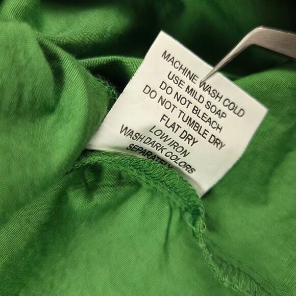 eShakti Dress Size 1X 16W Green Scallop Neck Cap Sleeves Side Zipper Pockets - Picture 13 of 16